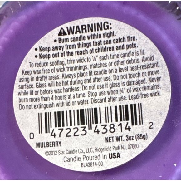 Star Lytes Natural Soy Candles Pomegranate Pear & Mulberry Scents 3oz Set of 3 - Picture 7 of 7